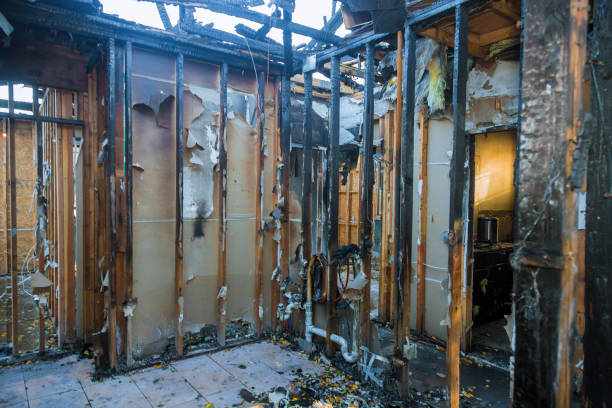 Professional Emergency Fire Damage Restoration technician working in Zarephath, NJ